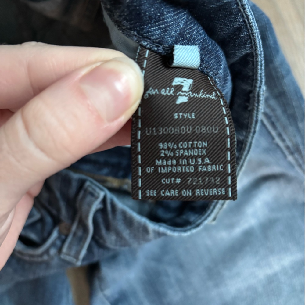Y2K Lowrise 7 For All Mankind Dark Blue Bootcut Jeans in size 29 - Picture 6 of 7